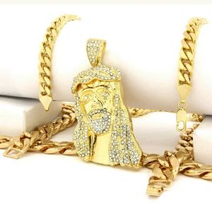MEN'S HIP HOP ICED OUT NECKLACE SET